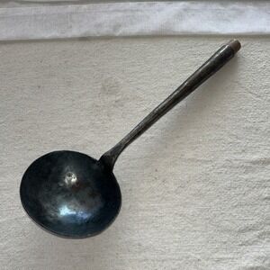 Antique 13.5" Metal Ladle Rustic Farmhouse Kitchen Decor Primitive Country
